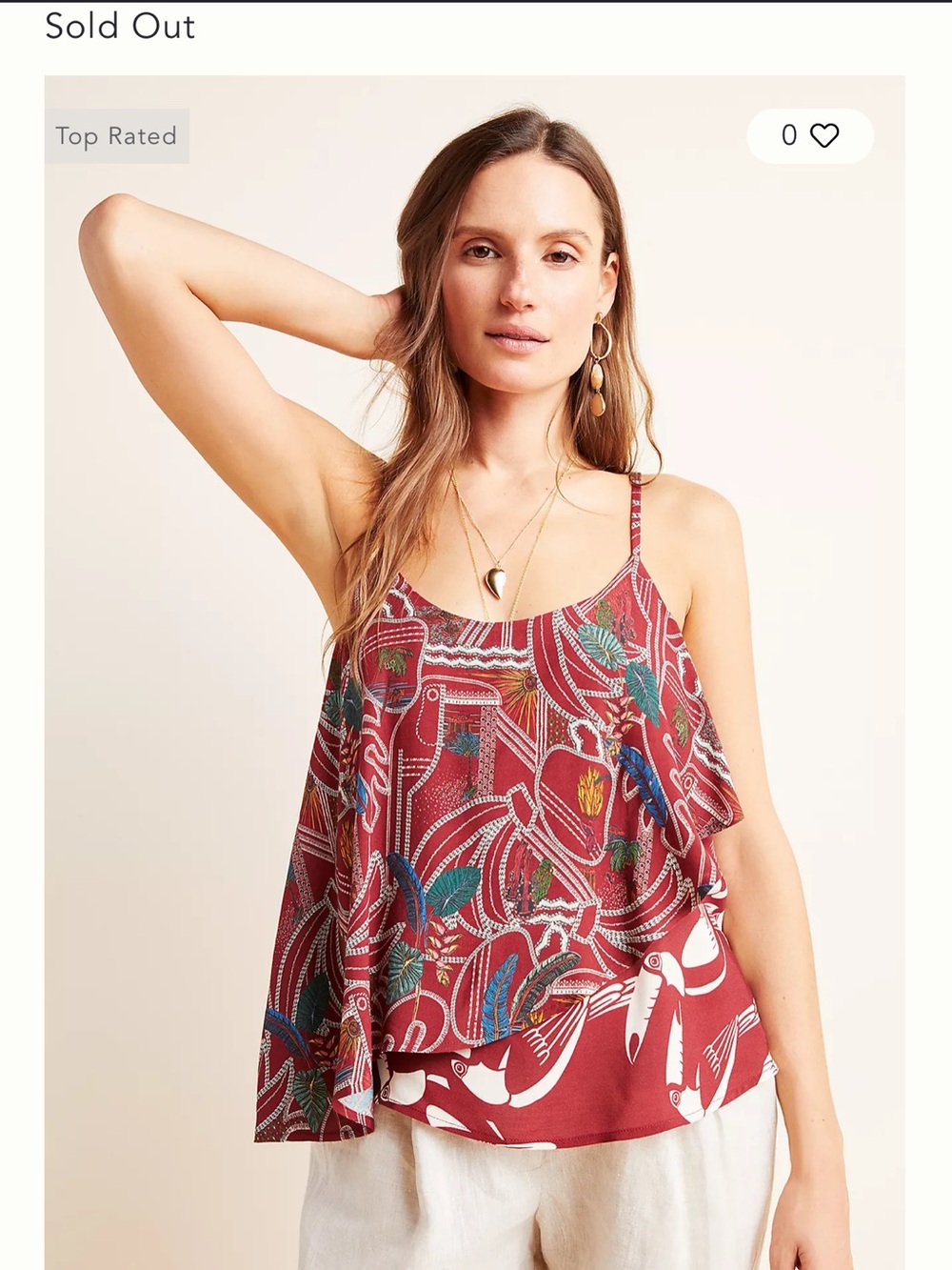 BNWT Anthropologie Farm Rio Benita Cami Size M